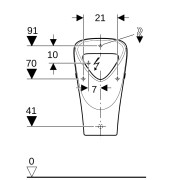 Uniroir Geberit Renova Trigonal alimentation encastrée sortie encastrée - GEBERIT 501.665.00.1 