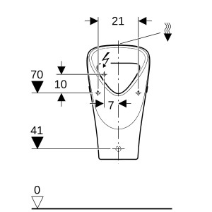 Uniroir Geberit Renova Trigonal alimentation apparente sortie enc ou apparente - GEBERIT 501.675.00.1 