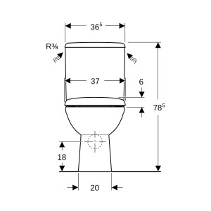 Pack WC au sol Renova SH Rimfree abat fermeture ral et déclips - GEBERIT 501.755.00.1 