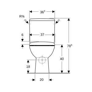 Pack WC au sol Renova SH abat standard - GEBERIT 501.756.00.1 