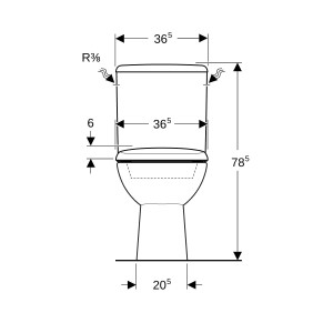 Pack WC au sol Renova sortie verticale abat standard - GEBERIT 501.757.00.1 