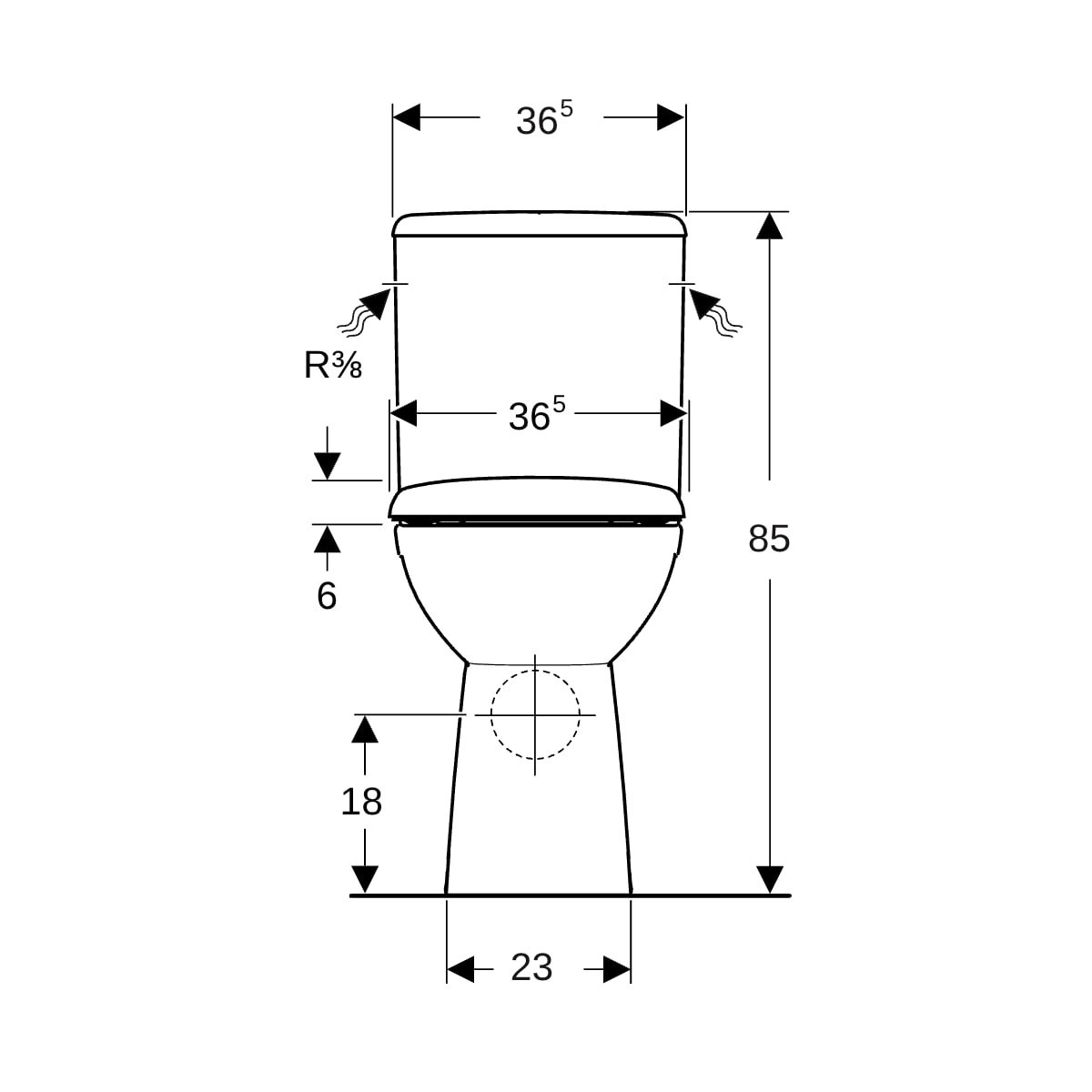 Pack WC au sol Geberit Renova Comfort SH surélevé RFree abat ral déclips blc - GEBERIT 501.849.01.1 