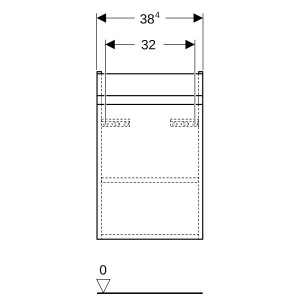 Meuble sous lave-mains 45 cm Geberit Renova Plan 1 porte Blanc brillant - GEBERIT 501.902.01.1 