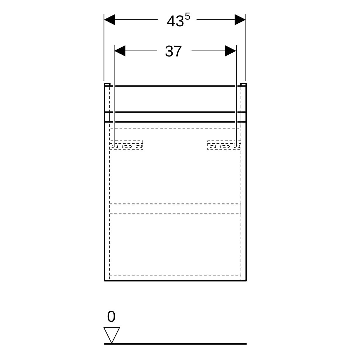 Meuble sous lave-mains 50 cm Geberit Renova Plan 1 porte Gris velouté - GEBERIT 501.903.JK.1 