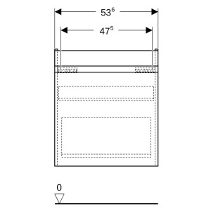 Meuble sous lavabo 60 cm Geberit Renova Plan 1T 1T à l'angl Noyer Carya clair - GEBERIT 501.905.00.1 
