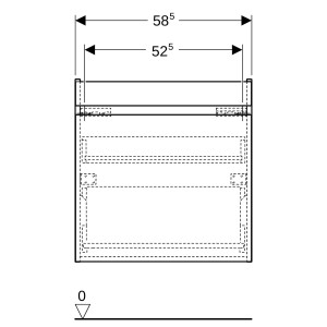 Meuble sous lavabo 65 cm Geberit Renova Plan 1T 1T à l'anglaise Noyer Carya - GEBERIT 501.906.JR.1 