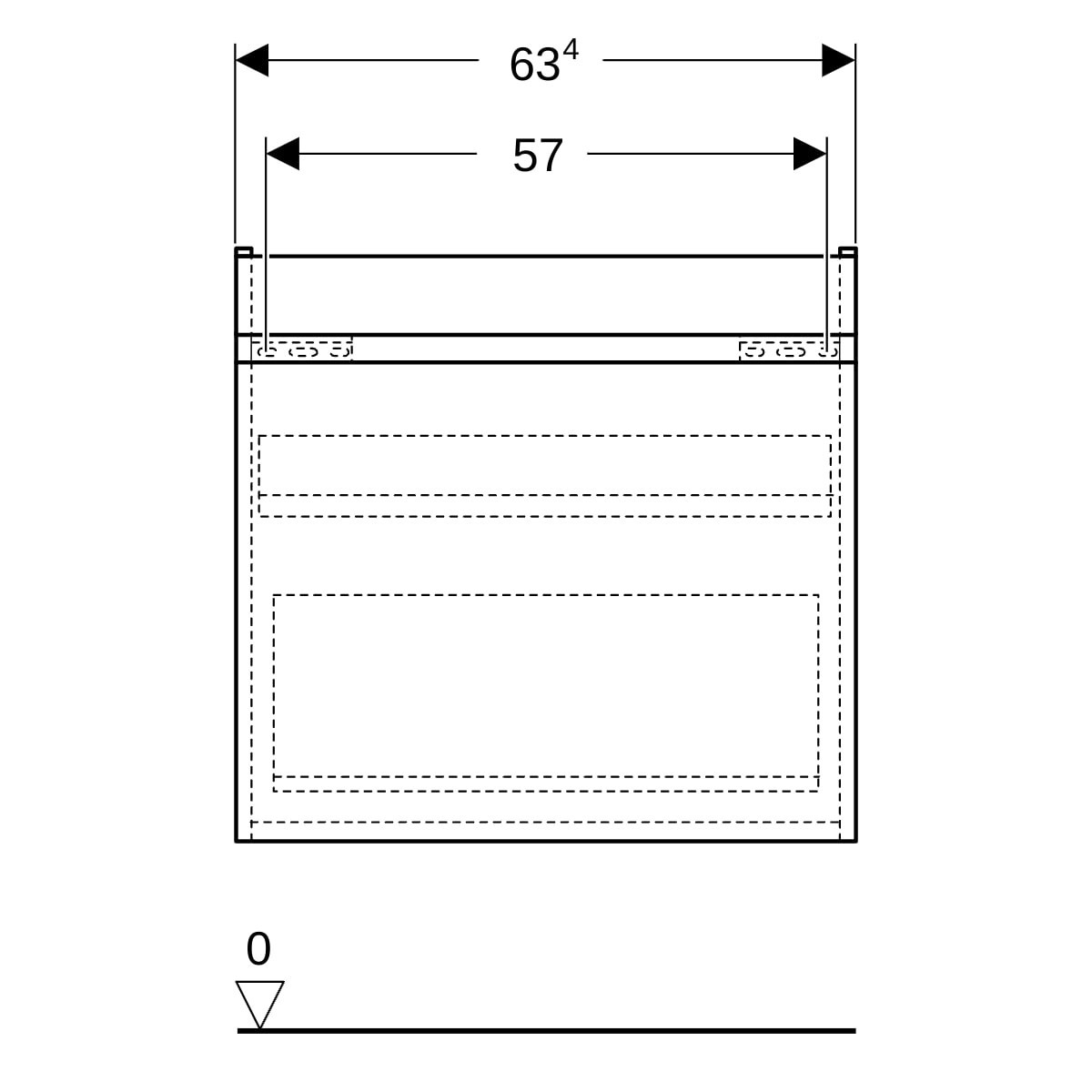 Meuble sous lavabo 70 cm Geberit Renova Plan 1T 1T à l'angl Noyer Carya clair - GEBERIT 501.907.00.1 