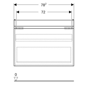 Meuble sous lavabo 85 cm Geberit Renova Plan 1T 1T à l'anglaise Noyer Carya - GEBERIT 501.909.JR.1 