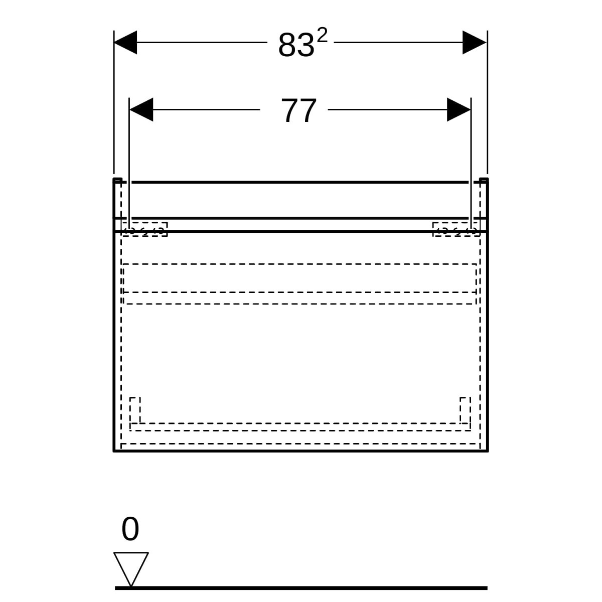 Meuble sous lavabo 90 cm Geberit Renova Plan 1 tiroir 1 tiroir à l'angl Blanc br - GEBERIT 501.910.01.1 