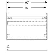 Meuble sous lavabo 100 cm Geberit Renova Plan 1 tiroir 1 tiroir à l'angl Gris v - GEBERIT 501.911.JK.1 
