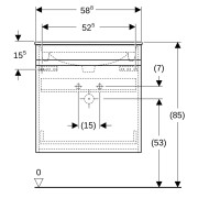 Pack lavabo slim 60 cm avc meuble Geberit Renova Plan 1T 1T à l'angl. Blanc br. - GEBERIT 501.915.01.1 