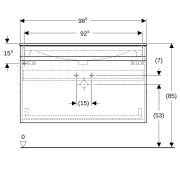 Pack lavabo slim 100 cm + meuble Geberit Renova Plan 1T 1T à l'angl. Blanc br. - GEBERIT 501.917.01.1 