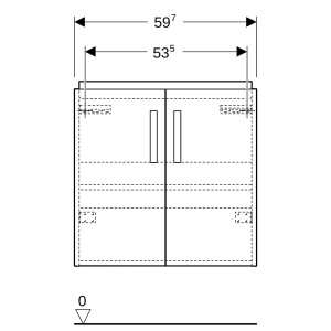 Meuble sous lavabo 65 cm Geberit Renova Compact 2 portes Blanc brillant - GEBERIT 501.926.01.1 