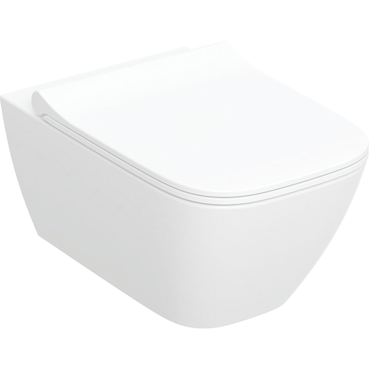 Pack WC susp Geberit Smyle Square caréné Rimfree abat ral et déclips non reco - GEBERIT 500.685.01.1 