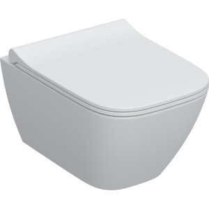 Pack WC suspendu Geberit Smyle Square compact caréné Rimfree avec abattant - GEBERIT 501.619.00.1 