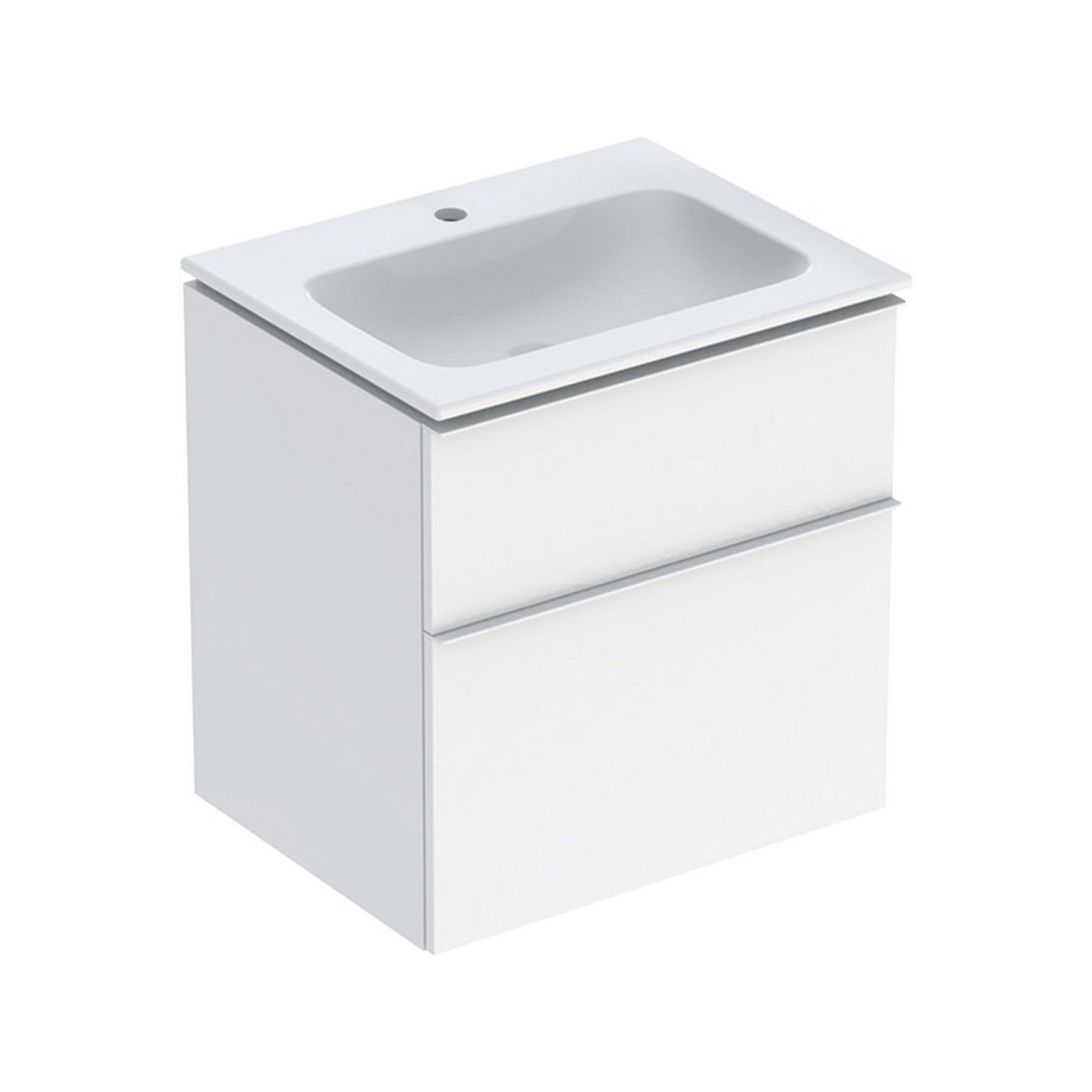 Pack lav slim 60 cm avc mbl Geberit iCon 2T et siphon poignée Blanc Blanc br. - GEBERIT 502.335.01.1 