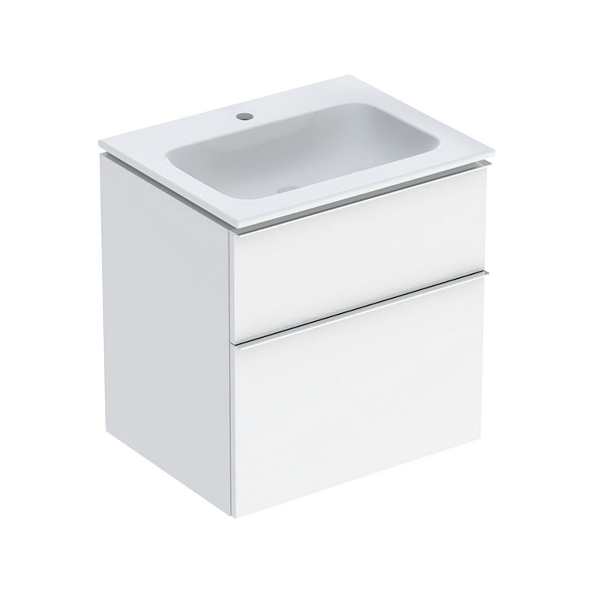 Pack lav slim 60 cm avc mbl Geberit iCon 2Tet siphon poignée Chrome Blanc br. - GEBERIT 502.335.01.2 