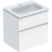 Pack lav slim 60 cm avc mbl Geberit iCon 2Tet siphon poignée Chrome Blanc br. - GEBERIT 502.335.01.2 