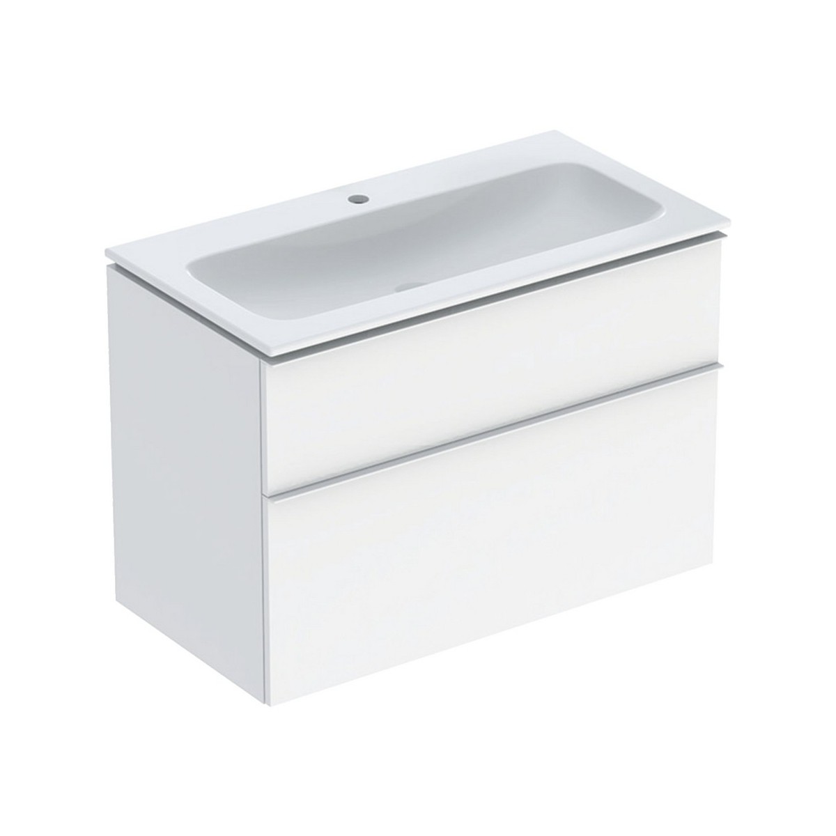Pack lav slim 90 cm avc mbl Geberit iCon 2T et siphon poignée Blanc Blanc br. - GEBERIT 502.337.01.1 
