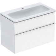 Pack lav slim 90 cm avc mbl Geberit iCon 2Tet siphon poignée Chrome Blanc br. - GEBERIT 502.337.01.2 