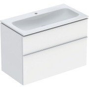 Pack lavabo slim 90 cm avec meuble Geberit iCon 2 tiroirs et siphon Blanc mat - GEBERIT 502.337.01.3 