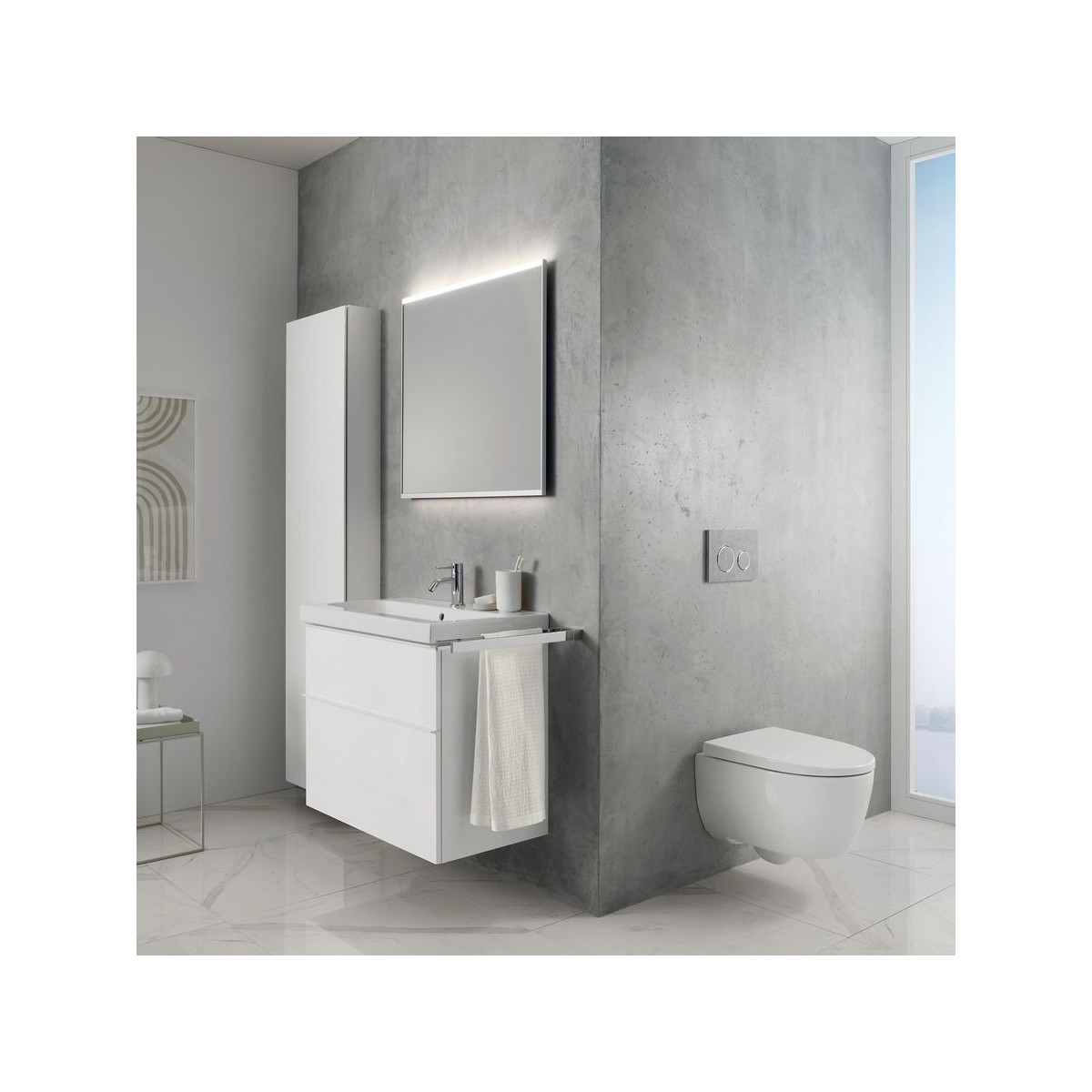 Pack WC susp Geberit iCon Compact TurboFlush ab ferm ral déclip verrou Blc - GEBERIT 503.048.00.1 