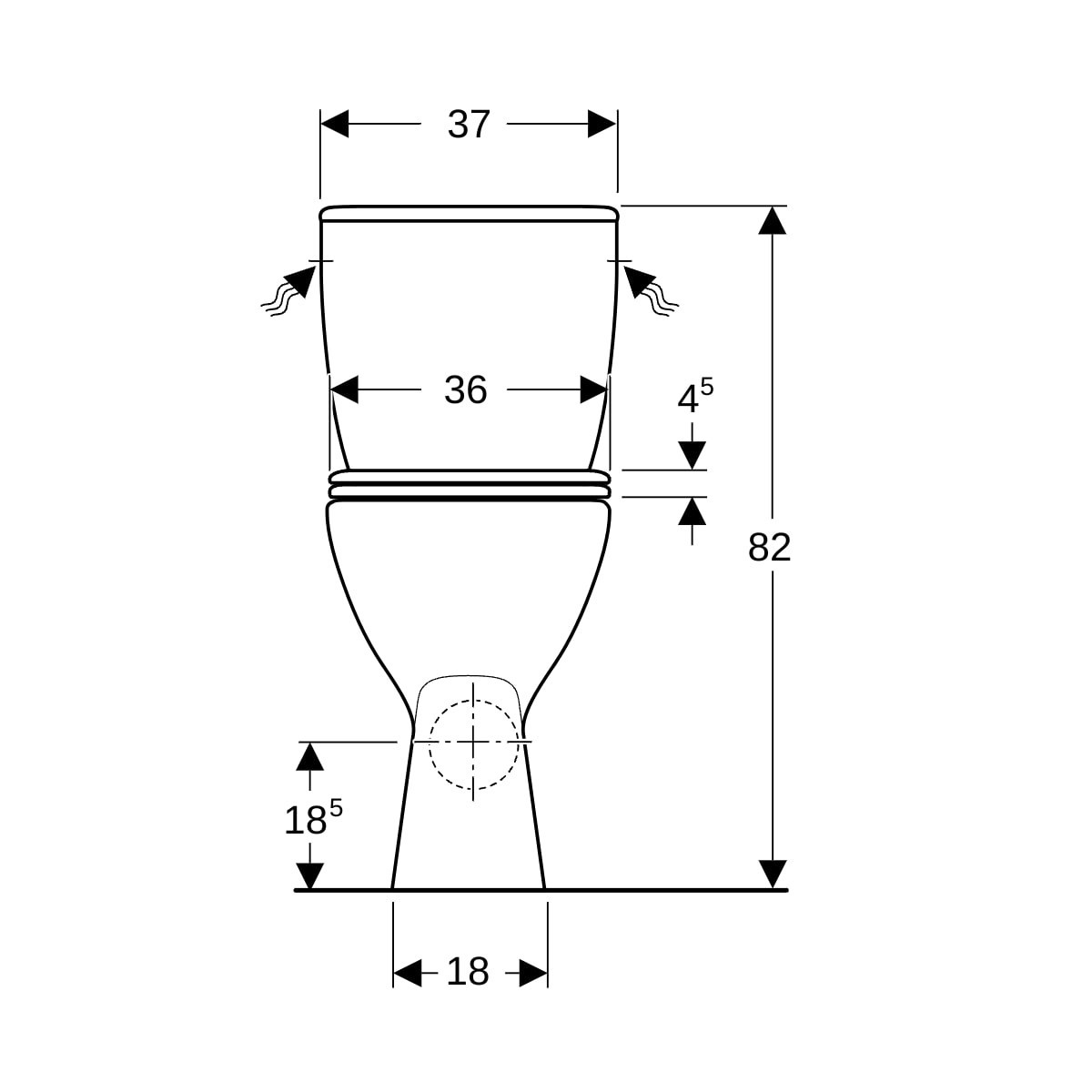 Pack WC au sol Geberit Bastia SH surélevé abattant standard blc - GEBERIT 08328000000201 