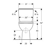 Pack WC au sol Geberit Bastia sortie horizontale avec abattant standard Blanc - GEBERIT 501.959.00.1 
