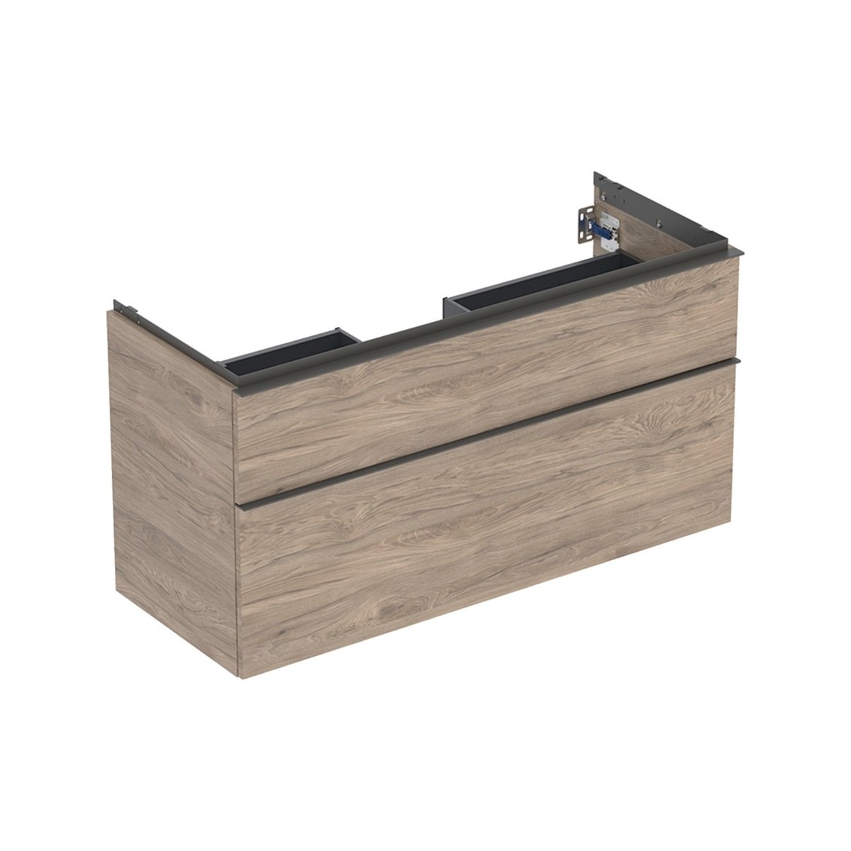 Meuble sous lavabo 120 cm 1 cuve Geberit iCon 2 tiroirs Noyer Carya - GEBERIT 502.306.JR.1 