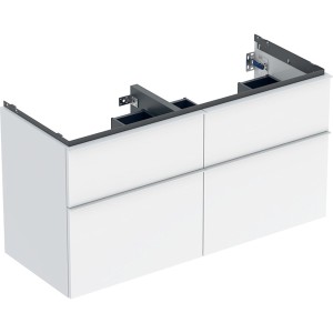 Meuble sous lavabo 120 cm 2 cuves Geberit iCon 4T poignée Blanc Blanc brillant - GEBERIT 502.309.01.1 