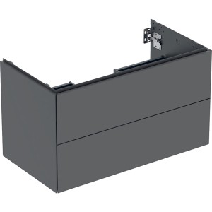 Meuble bas pour lavabo Geberit ONE 2 tiroirs L90cm P47cm Gris velouté - GEBERIT 505.263.00.3 