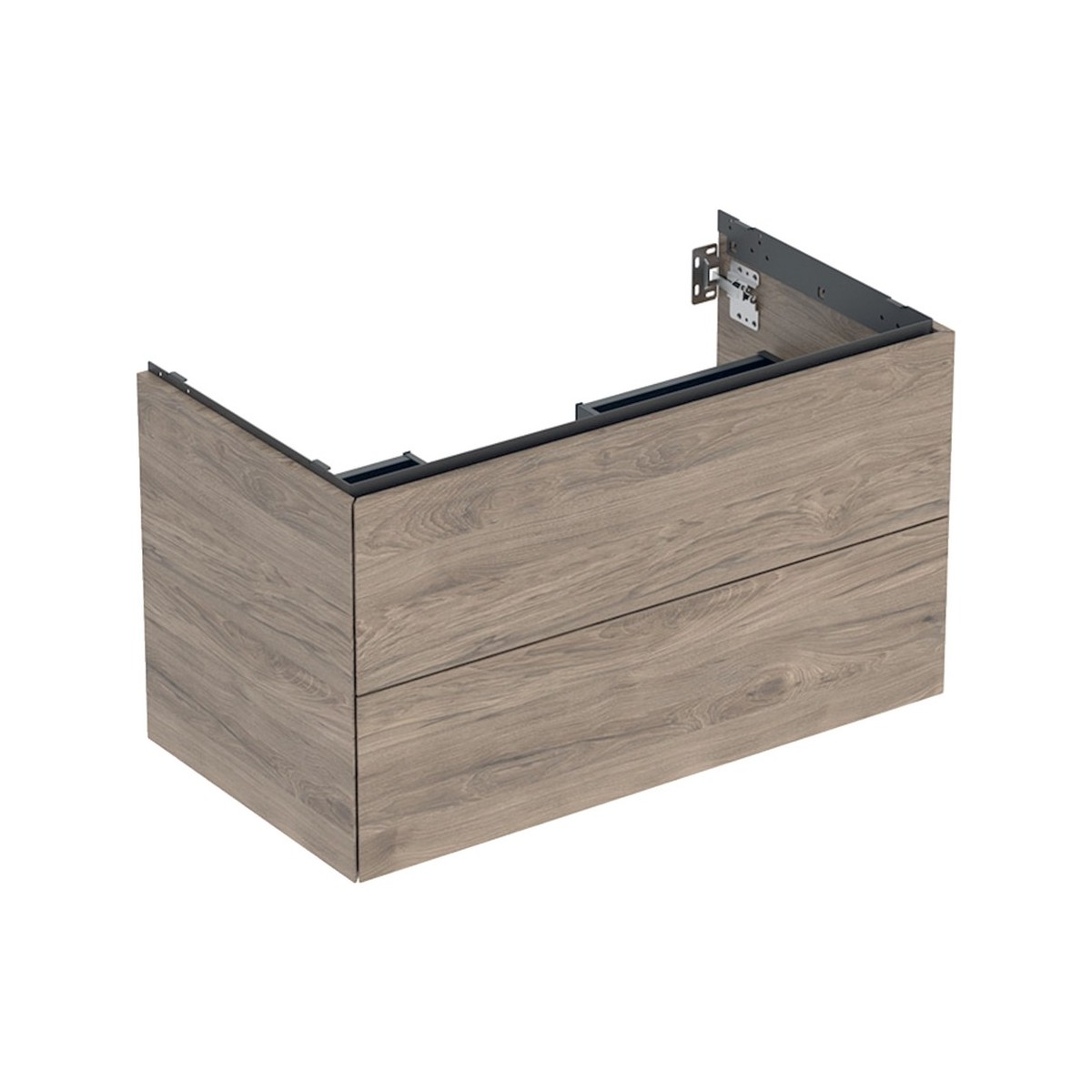 Meuble bas pour lavabo Geberit ONE 2 tiroirs L90cm P47cm Noyer carya - GEBERIT 505.263.00.6 
