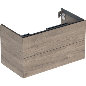 Meuble bas pour lavabo Geberit ONE 2 tiroirs L90cm P47cm Noyer carya - GEBERIT 505.263.00.6 