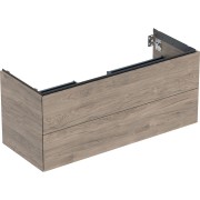 Meuble bas pour lavabo Geberit ONE 2 tiroirs L120cm P47cm Noyer carya - GEBERIT 505.265.00.6 
