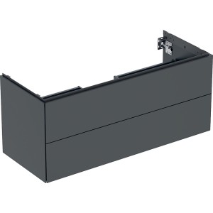 Meuble bas pour lavabo Geberit ONE 2 tiroirs L120cm P47cm Noir mat - GEBERIT 505.265.00.8 