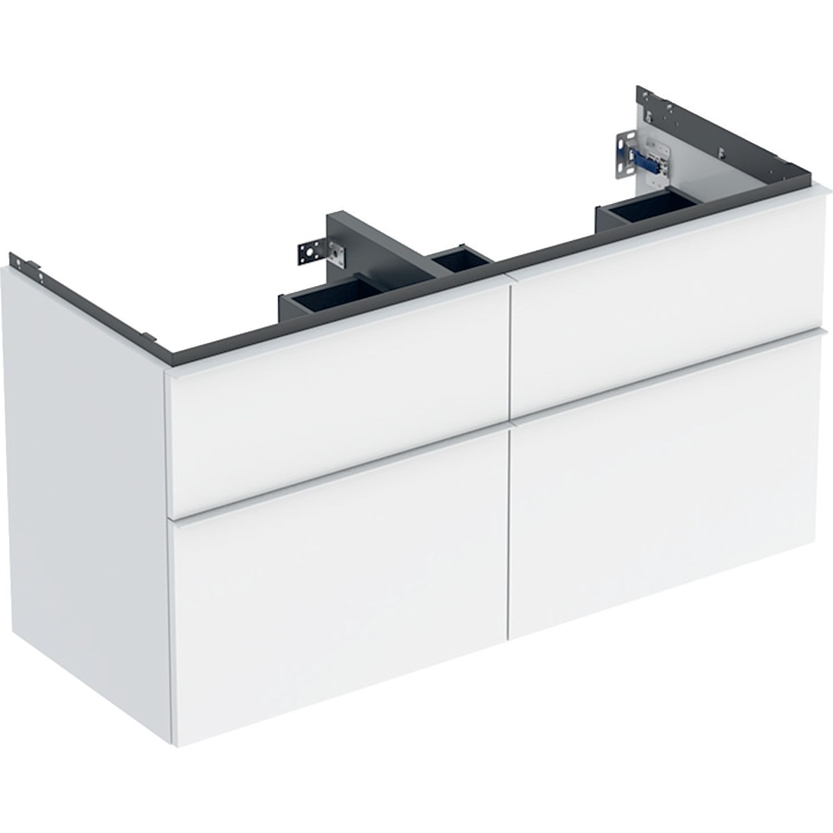 Meuble sous lavabo 120 cm 2 cuves Geberit iCon 4T poignée Blanc Blanc brillant - GEBERIT 502.309.01.1 