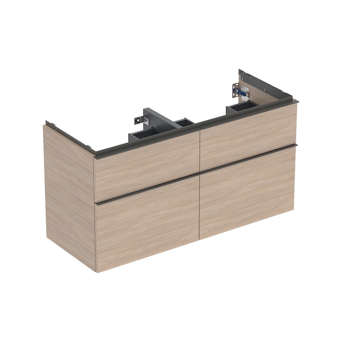 Meuble sous lavabo 120 cm 2 cuves Geberit iCon 4 tiroirs Chêne - GEBERIT 502.309.JH.1 