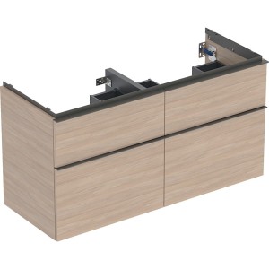 Meuble sous lavabo 120 cm 2 cuves Geberit iCon 4 tiroirs Chêne - GEBERIT 502.309.JH.1 