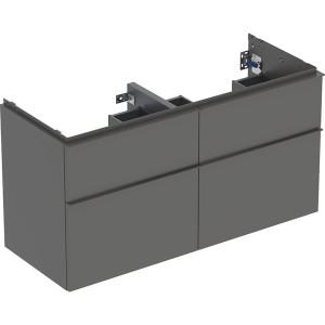 Meuble sous lavabo 120 cm 2 cuves Geberit iCon 4 tiroirs Gris velouté - GEBERIT 502.309.JK.1 