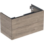 Meuble bas pour lavabo Geberit ONE 2 tiroirs L90cm P47cm Noyer carya - GEBERIT 505.263.00.6 