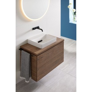 Meuble bas pour lavabo Geberit ONE 2 tiroirs L90cm P47cm Noyer carya - GEBERIT 505.263.00.6 