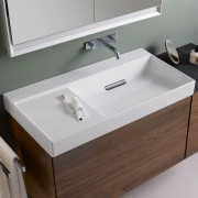 Meuble bas pour lavabo Geberit ONE 2 tiroirs L90cm P47cm Noyer carya - GEBERIT 505.263.00.6 