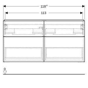 Meuble sous lavabo 120 cm 2 cuves Geberit iCon 4 tiroirs Chêne - GEBERIT 502.309.JH.1 