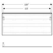 Meuble bas Geberit Acanto 1 tiroir 1 tir anglaise lavabo 1C 120cm verre gris - GEBERIT 503.006.JK.2 