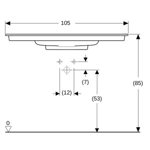 Lavabo meuble Geberit ONE sortie horiz 105x48cm 1TR STP KeraTect Blc brill - GEBERIT 505.015.00.1 