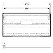 Meuble bas pour lavabo Geberit ONE 2 tiroirs L105cm P47cm Greige - GEBERIT 505.264.00.7 