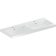 Lavabo double light Geberit iCon 120 cm 2 cuves avc trop-plein 2 trous de robi - GEBERIT 501.838.00.1 