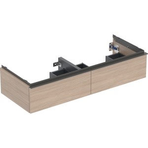 Meuble sous lavabo 120 cm 2 cuves Geberit iCon 2 tiroirs Chêne - GEBERIT 502.314.JH.1 