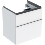 Meuble sous lavabo 60 cm Geberit iCon 2 tiroirs poignée Chrome Blanc brillant - GEBERIT 502.303.01.2 