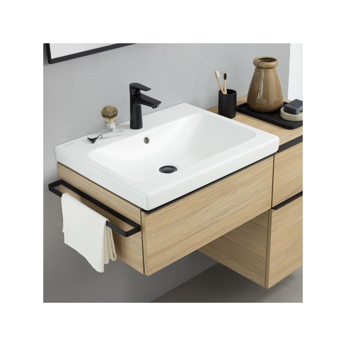 Meuble sous lavabo 60 cm Geberit iCon 1 tiroir Chêne - GEBERIT 502.310.JH.1 